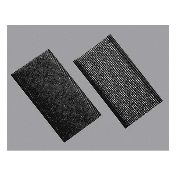 Reclosable Fastener Shapes, Rubber Adhesive, 2 in, 1 in W, Black, 100 PK