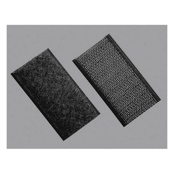 Reclosable Fastener Shapes, Rubber Adhesive, 2 in, 1 in W, Black, 100 PK 16U730