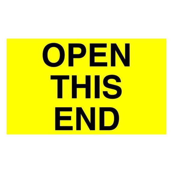 Tapecase 3" x 5" Adhesive Back Shipping Labels, Open This End, Pk50 16V018