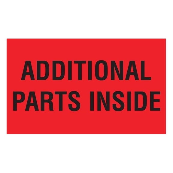 Tapecase 3" x 5" Adhesive Back Shipping Labels, Addl. Parts Inside, Pk500 16U793