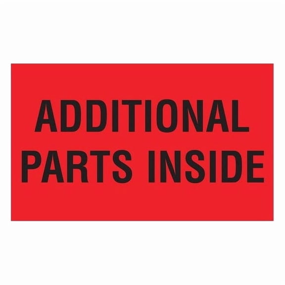 3" x 5" Adhesive Back Shipping Labels, Addl. Parts Inside, Pk500 16U793