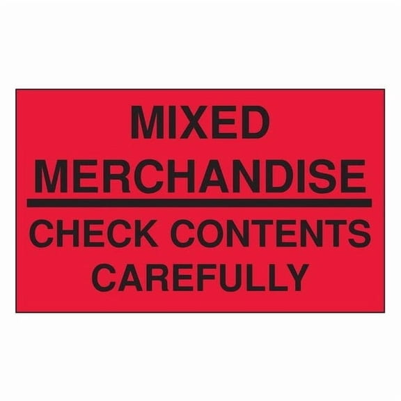 3" x 5" Adhesive Back Shipping Labels, Mixed Merch., Check Contents, Pk500 16U891