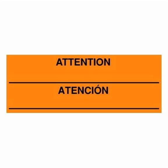 Bilingual Shipping Labels Attention/Atencion, Orange,PK50 16V041