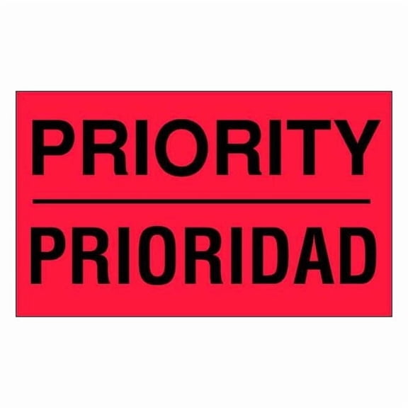 3" x 5" Adhesive Back Bilingual Shipping Labels, Priority/Prioridad, Pk50 16V064