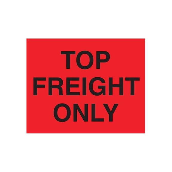 Tapecase Shipping Labels 8"x10", Top Freight Only, Red, Pk50 16V038
