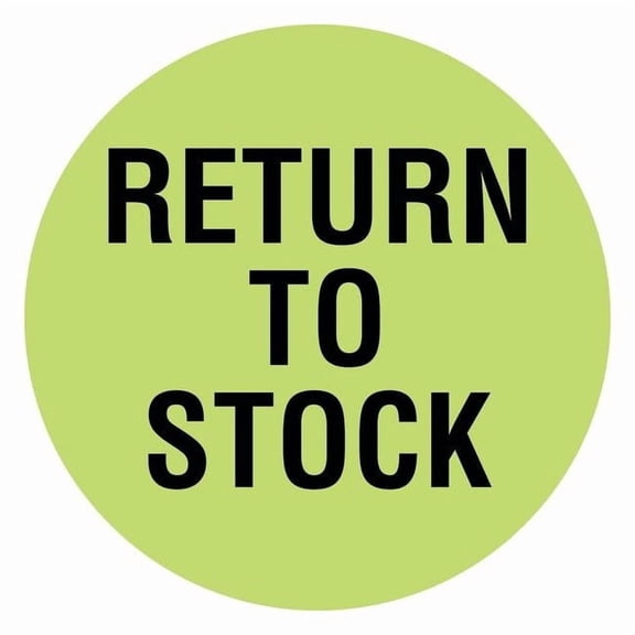 Tapecase Circle Inventory Control Label, Return to Stock, Green, Pk1000 16U826