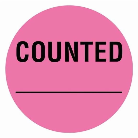 Tapecase Inventory Control Label Pink, Counted, Pk1000 16U932