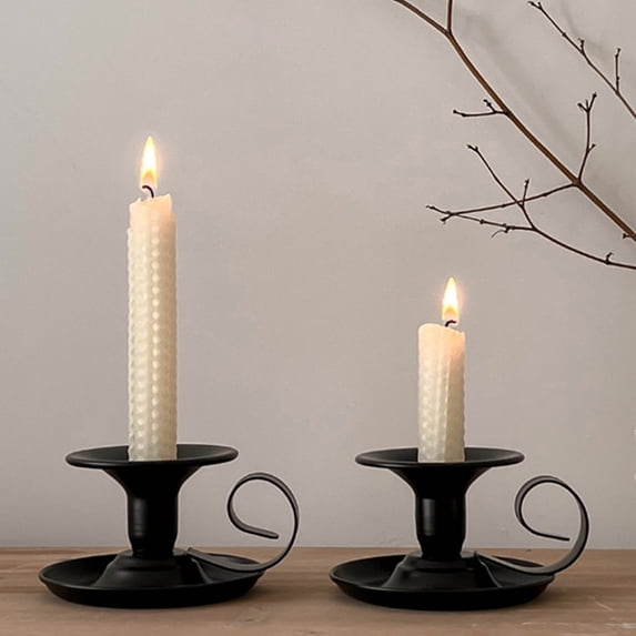 Taper Candle Holders Set of 2, Metal Candle Sticks for Wedding Spring Holiday Decor Party Dining Table Centerpiece Decor