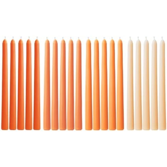 Taper Candles 10 Inch Orange Set of 20 Unscented, Dripless, Smokeless Long Tall Tapered Candlesticks Wedding Home Decor Dinner Natural  Series$$Home Decor, Kitchen, & Other
