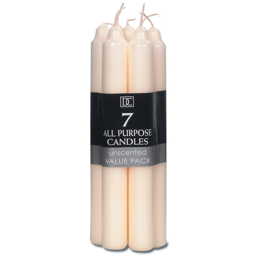Taper Candles 7 Inches Ivory Taper Candles, 7 Pack