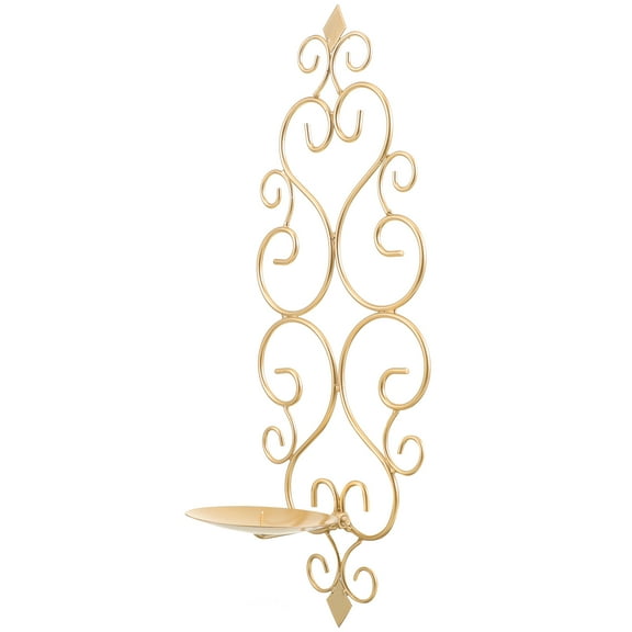 Masteelf 1Pack Golden Iron Candle Holder Wall Sconce for Home Decor and Wedding 14.93x5.50x3.93in