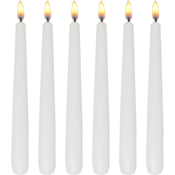 Taper Candles ,Tapered Candlesticks dripless 8 Inch unscented, White