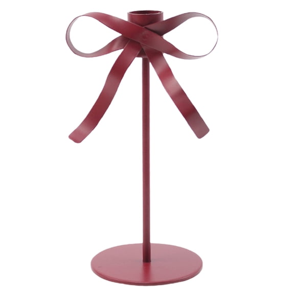 Taper Candlestick Holders Metal Candle Holders Valentine's Day High End Ornaments Butterfly Bows High Legged Candle Holders Home Crafts Valentine's Day Celebration Decorations