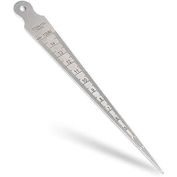 Taper Gage 1-15mm Stainless Steel Taper Welding Gauge Inch & Metric Feeler Gap 1/32-5/8 Inch Hole Diameter Measuring Tool for Tapering Measurement