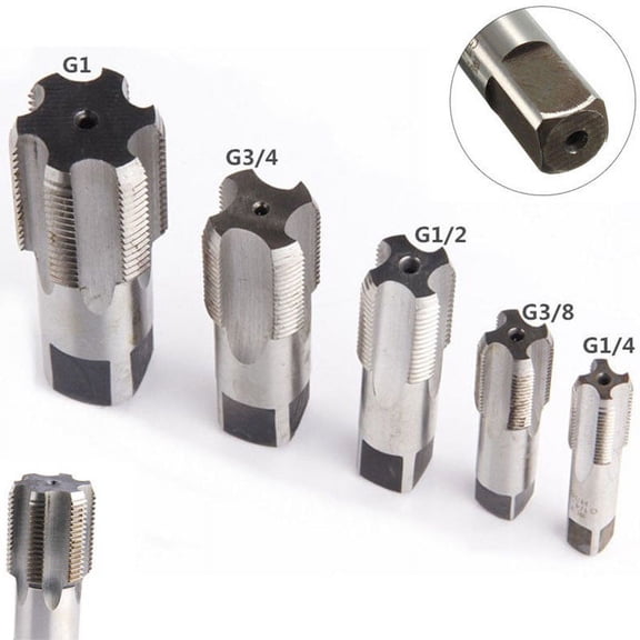 Taper Pipe Tap 1/8 1/4 3/8 1/2 Metric Screw Thread Tools Hand Spiral Point Straight Fluted Screw Hand Tap Drill Hand Tools G3/4 Fangkenuo