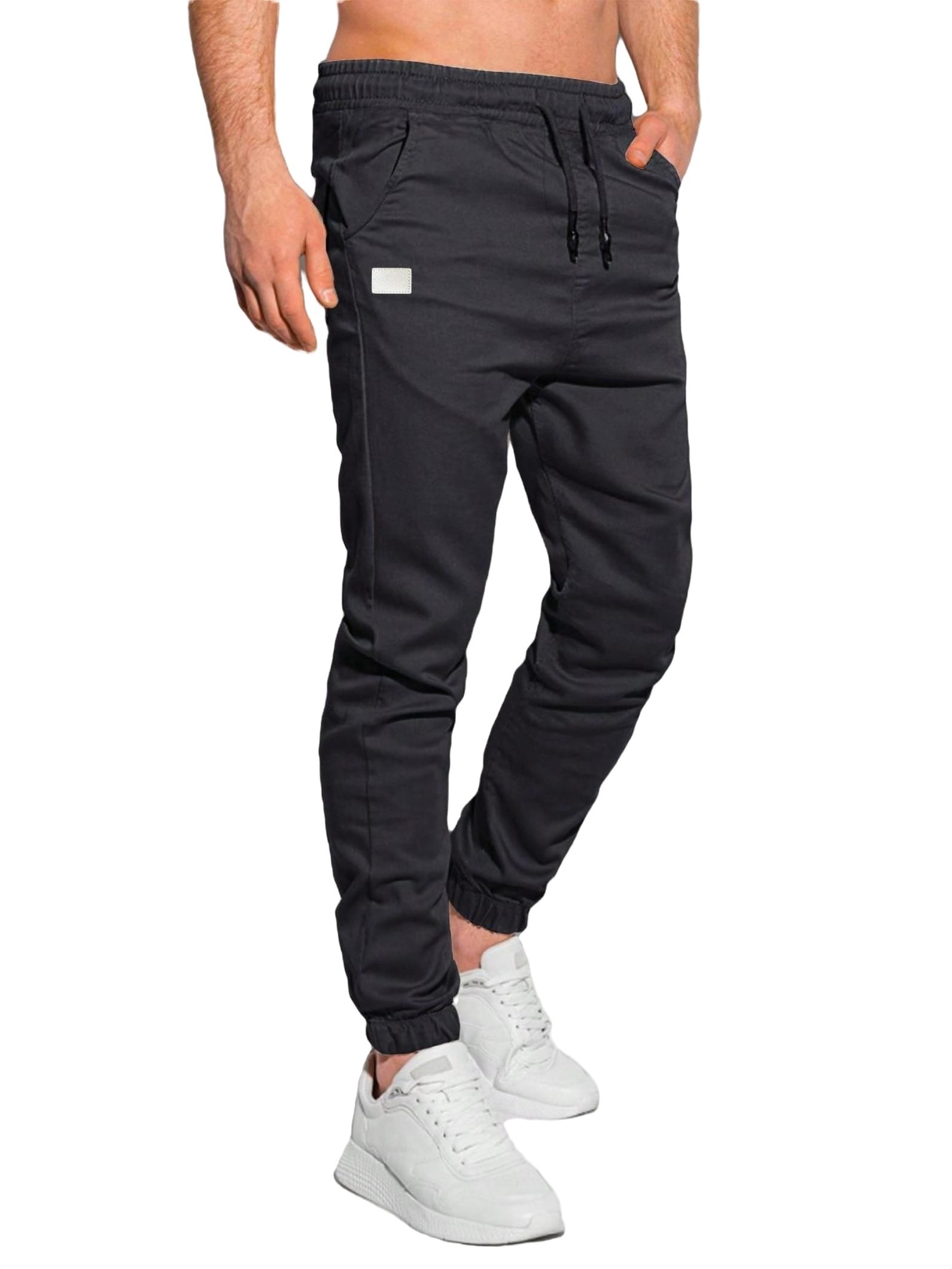 Tapered/Carrot Black Men Pants (Men's) - Walmart.com