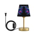 thumbnail image 1 of Tapered Desk Lamp with Antique Brass Base Table Lamps Dimmable LED Bulb Button Switch Night Light Colorful Whale Small, 1 of 8