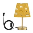 thumbnail image 1 of Tapered Desk Lamp with Antique Brass Base Table Lamps Dimmable LED Bulb Button Switch Night Light Honey Jars and Bees Pattern Medium, 1 of 8