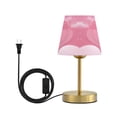 thumbnail image 1 of Tapered Desk Lamp with Antique Brass Base Table Lamps Dimmable LED Bulb Button Switch Night Light Pink Dreamy Heart Small, 1 of 8