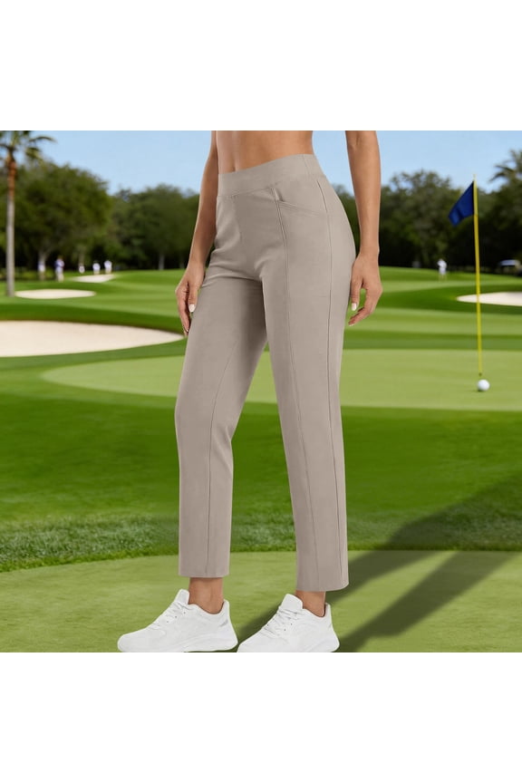 Tapered Dress Pants for Women High Waisted Straight Leg Trousers Stretchy Work Slacks with Side Pockets Business Casual Professional Bottoms