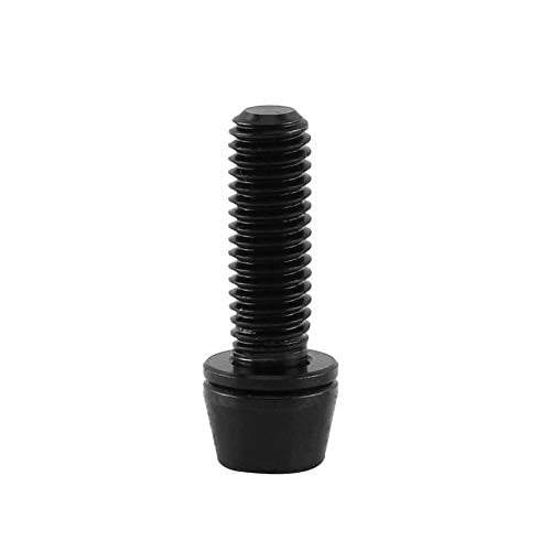 Tapered Head Screw, Alloy Tapered Head Bolt Screw with Washer for Mountain (M6X16-Black)