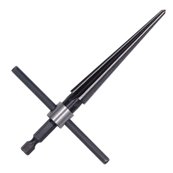 Tapered Reamer with T-Handle, High Speed Steel Hand Reaming Tool for Deburring Metal Wood and Plastic