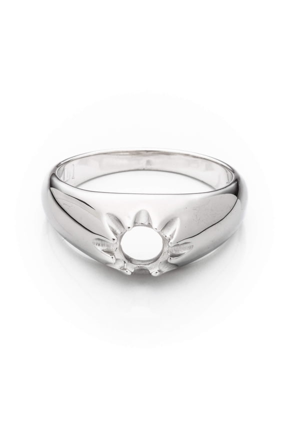 Tapered Ring Setting with Round Prongs Mounting in Sterling Silver for 5mm | MTR125 (10)