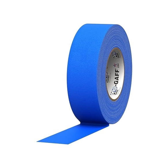 Tapes Gaff Premium Matte Cloth Gaffer's Tape With Rubber Adhesive, 11 mils Thick, 55 yds Length, 2" Width, Electric Blue (Pack of 1)