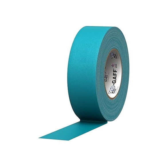 Tapes Gaff Premium Matte Cloth Gaffer's Tape With Rubber Adhesive, 11 mils Thick, 55 yds Length, 2" Width, Teal (Pack of 1)