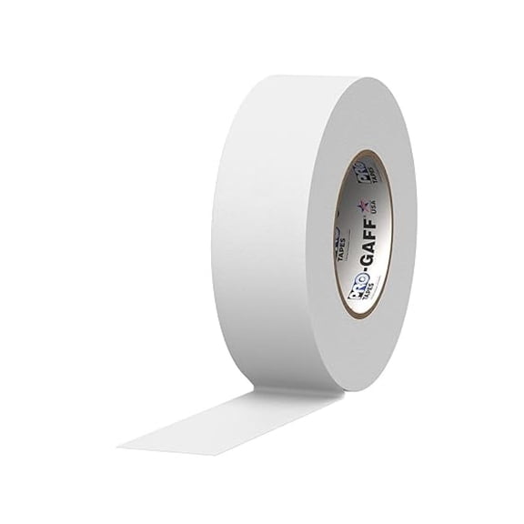Tapes Gaff Premium Matte Cloth Gaffer's Tape With Rubber Adhesive, 11 mils Thick, 55 yds Length, 2" Width, White (Pack of 1)