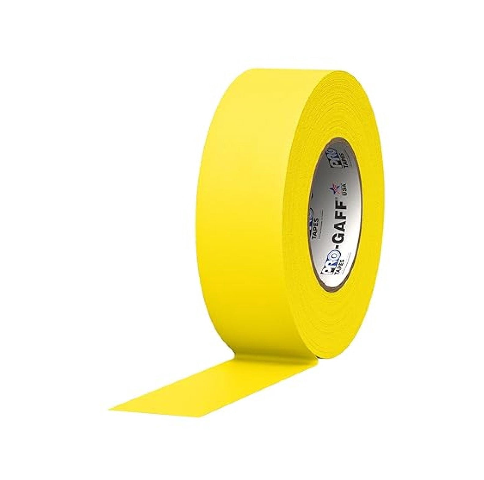 Tapes Gaff Premium Matte Cloth Gaffer's Tape With Rubber Adhesive, 11 mils Thick, 55 yds Length, 2" Width, Yellow (Pack of 1)