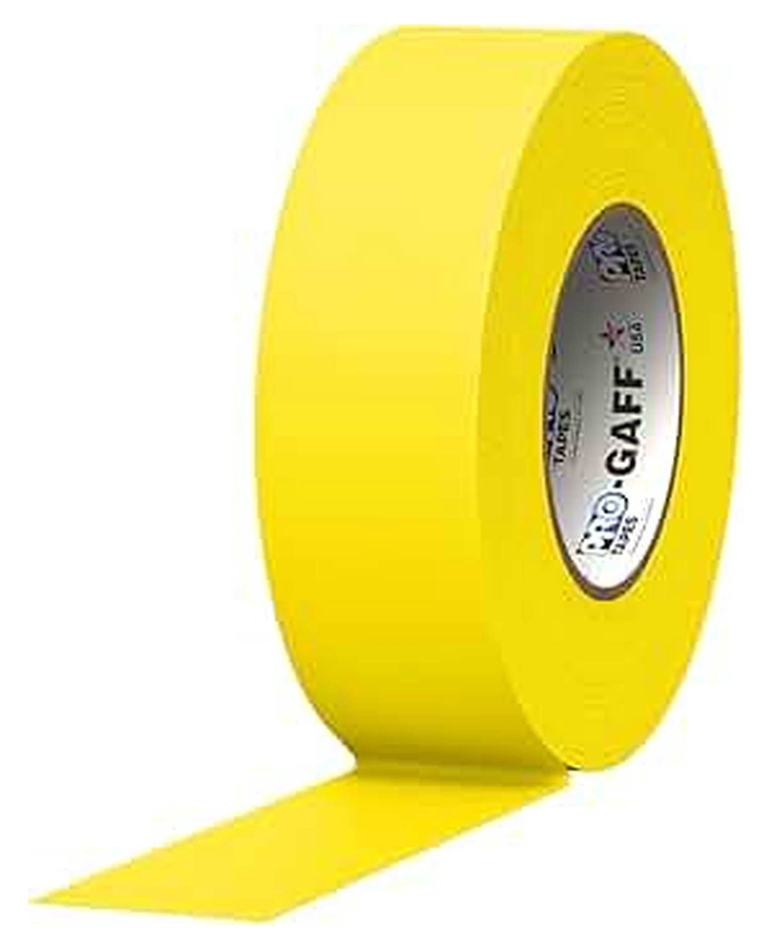 Tapes Gaff Premium Matte Cloth Gaffer's Tape With Rubber Adhesive, 11 mils Thick, 55 yds Length, 2" Width, Yellow (Pack of 1)