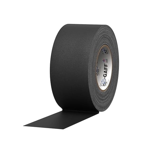 Tapes Gaff Premium Matte Cloth Gaffer's Tape With Rubber Adhesive, 11 mils Thick, 55 yds Length, 3" Width, Black (Pack of 1)
