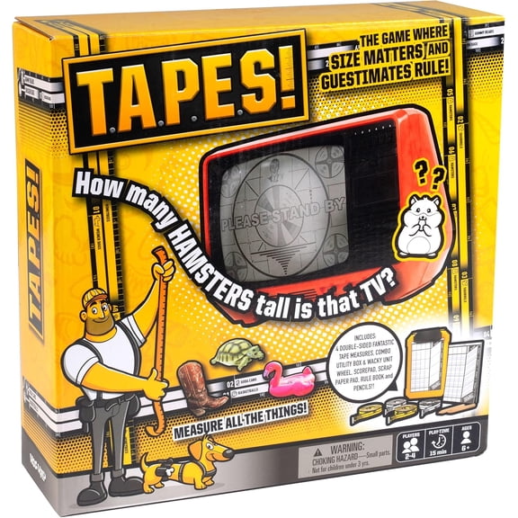 Tapes! - The Game of Wacky Measurements - How Many Hamsters Tall is That? Great for Parties and Game Night for Kids and Family - 2-4 Players, Ages 6+