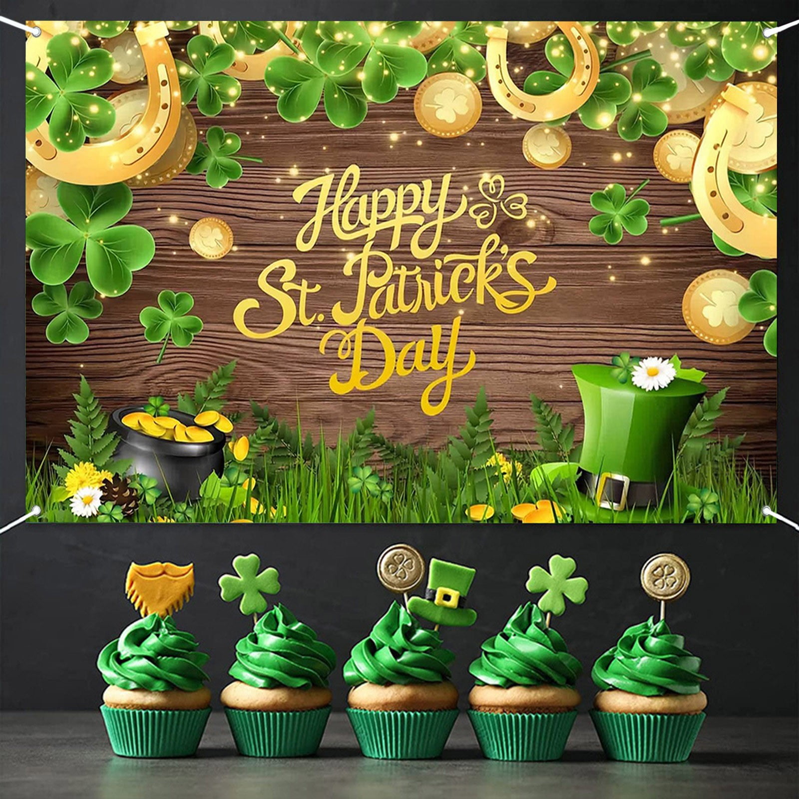 Tapestries Funny Irish Festival Background Cloth Gold And Green Irish