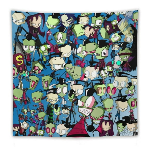 Tapestries Invader Zim Tapestry Wall Hanging For Living Room Bedroom Dorm Decoration Blanket Wall Art