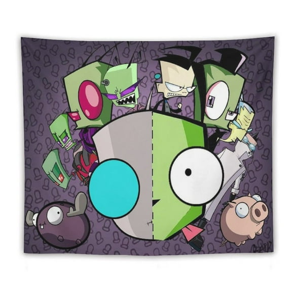 Tapestries Invader Zim Tapestry Wall Hanging For Living Room Bedroom Dorm Decoration Blanket Wall Art