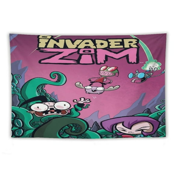 Tapestries Invader Zim Tapestry Wall Hanging For Living Room Bedroom Dorm Decoration Blanket Wall Art