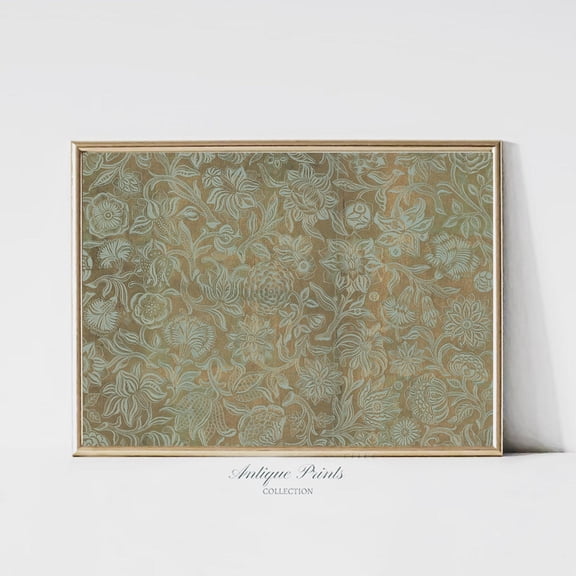 Tapestry Art Print, Vintage Neutral Textile Wall Art, Modern Farmhouse Decor, Antique Botanical Tapestry Art, Home Decor #71, 8x12 UNFRAMED