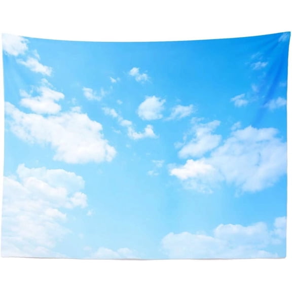 Tapestry Backdrop Sunny Sky Cloud Theme Wall Decor Light Blue for Bedroom Living Room