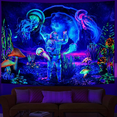 thumbnail image 1 of Tapestry for Bedroom Men Astronaut Tapestry Aesthetics Cool Room Decor Wall Tapestry UV Reactive Mushroom Jellyfish Tapestries Cool Black Light Posters Wall Hanging (51''x60''), 1 of 6
