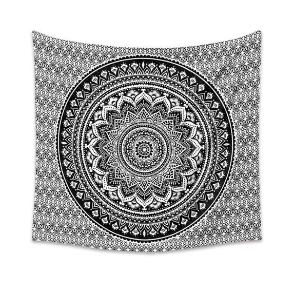 Tapestry Black Mandala Art Tapestries Living Room Bedroom Wall Hanging Home Background Decor 39"x59"