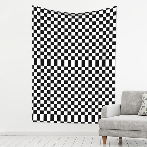 Tapestry Black White Checkered Pattren Tapestry Wall Hanging For Bedroom Living Room Dorm Decor 80x60 Inch