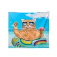 thumbnail image 1 of Tapestry Cat Wearing Sunglasses for Bedroom Wall Hanging 60 X90 IN, 1 of 3