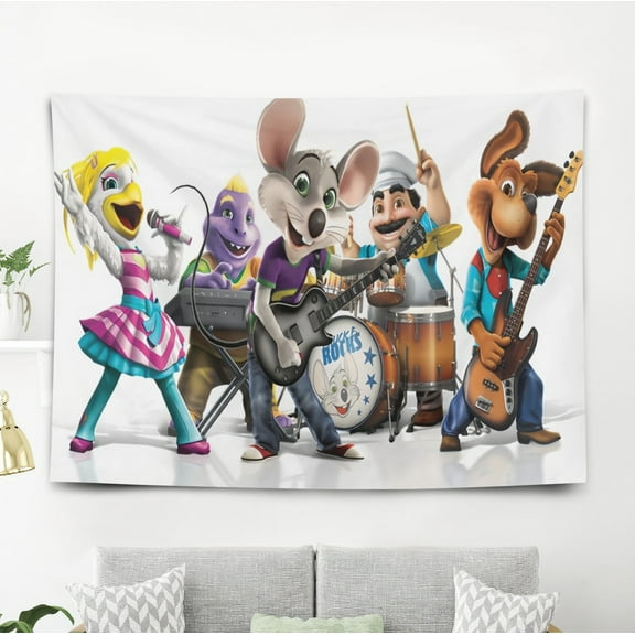 Tapestry for Chuck E Cheese wall hanging Bedroom Dorm Wall Art Funny Backgrounds Banner Party Poster Decorations Kids Girls Teens Gifts Funny 40×60 inch