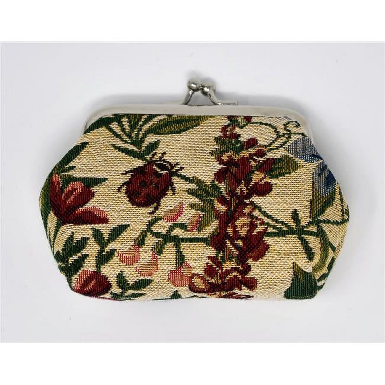 SAJA Tapestry Coin Purse Women's Wallet Key Wallet Pouch Double Pocket Kiss  lock | eBay