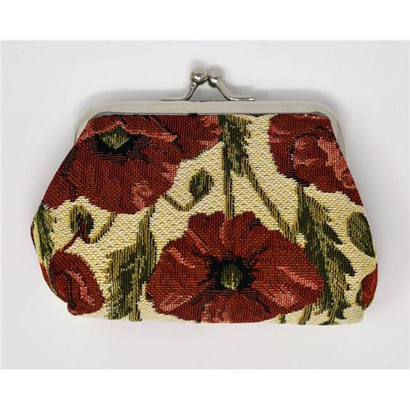 Tapestry Coin Purse with Clasp - Poppy