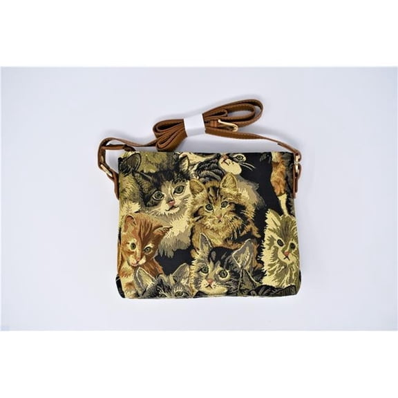 Tapestry Cross-Body Small Purse - Cat