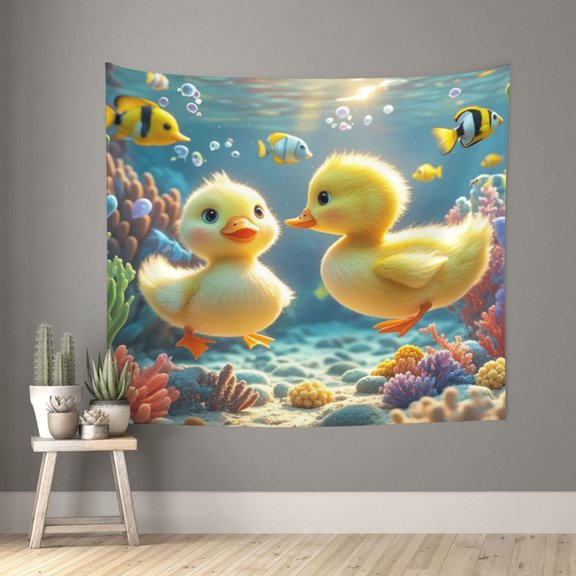 Tapestry Dabbling Duck 4 Wall Holiday Gifts Tapestries Picnic Sheet Wall Decor Wall Art Bedroom Decor
