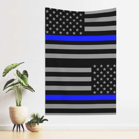 Tapestry Distressed Police Style Flag Tapestries For Bedroom Living Room Dorm Party Wall Decor (40" X 60")